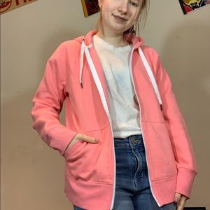 Peach/Pink Zip Up Hoodie Sweatshirt